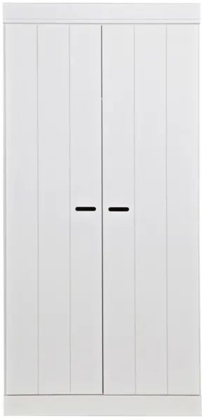 Connect, Klædeskab, 2 låger, hvid, H195x53x94 cm, fyrretræ